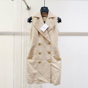 Authentic Balmain Beige Double-Breasted Mini Dress